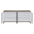 ACME Payo Wood/Metal Console Cabinet in Black Marble Paint/Oak & Champagne