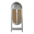 ACME Ogden Transitional Aluminum and Rattan Bookcase with Two Doors in Aluminum