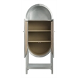 ACME Ogden Transitional Aluminum and Rattan Bookcase with Two Doors in Aluminum