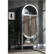 ACME Ogden Transitional Aluminum and Rattan Bookcase with Two Doors in Aluminum