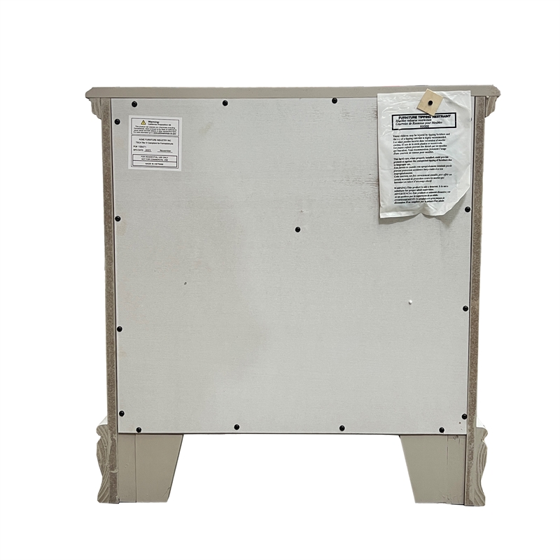 ACME Flora Transitional Wooden Nightstand with 2 Drawers in Gray