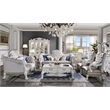 ACME Dresden Fabric Upholstered Chair with Pillow in Bone White