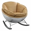 ACME Pippin Aluminum and Top Grain Leather Rocking Chair in Morocco Brown