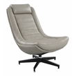 ACME Piran Top Grain Leather Accent Chair with Swivel in Twilight Gray