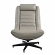 ACME Piran Top Grain Leather Accent Chair with Swivel in Twilight Gray