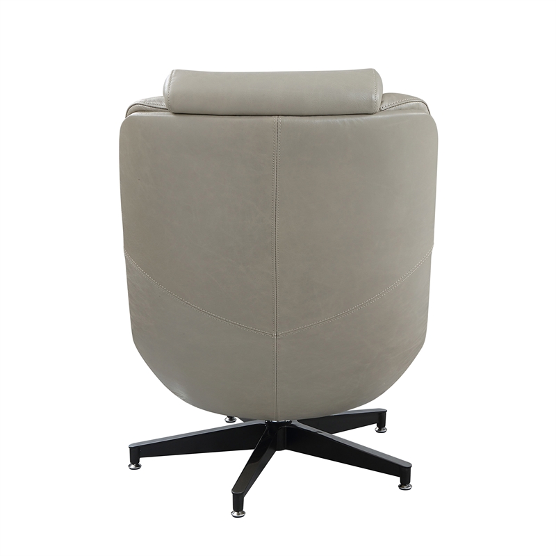 ACME Piran Top Grain Leather Accent Chair with Swivel in Twilight Gray