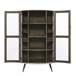 ACME Brancaster Aluminum and Wood Accent Cabinet with Splayed Legs in Oak