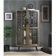 ACME Brancaster Aluminum and Wood Accent Cabinet with Splayed Legs in Oak