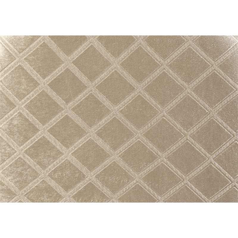 ACME Desiderius Faux Leather Side Chair in Beige and Antique Gold (Set of 2)