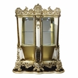 ACME Desiderius Wood 2-Doors Curio in Antique Gold and Hand Paint Brown
