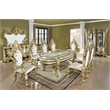 ACME Desiderius Wood 2-Doors Curio in Antique Gold and Hand Paint Brown