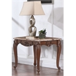 ACME Nayla Marble Rectangular End Table with Floral Legs in Cherry