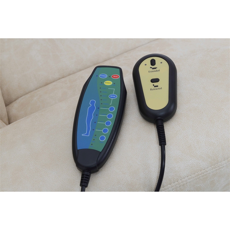 ACME Nairi Faux Leather Power Recliner with Cupholders in Light Gray