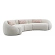 ACME Sahara Fabric Upholstered Sectional Sofa with 3 Pillows in Beige