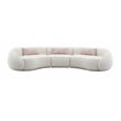 ACME Sahara Fabric Upholstered Sectional Sofa with 3 Pillows in Beige