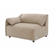 ACME Veata Suede Upholstered Sectional Sofa with Chaise Lounge in Light Brown