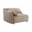 ACME Veata Suede Upholstered Sectional Sofa with Chaise Lounge in Light Brown