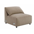 ACME Veata Suede Upholstered Sectional Sofa with Chaise Lounge in Light Brown
