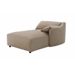 ACME Veata Suede Upholstered Sectional Sofa with Chaise Lounge in Light Brown