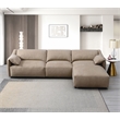 ACME Veata Suede Upholstered Sectional Sofa with Chaise Lounge in Light Brown