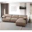 ACME Veata Suede Upholstered Sectional Sofa with Chaise Lounge in Light Brown