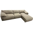 ACME Veata Suede Upholstered Sectional Sofa with Chaise Lounge in Light Brown
