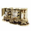 ACME Desiderius Wood 6-Drawers Dresser in Antique Gold and Hand Paint Brown