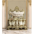 ACME Desiderius Wood 6-Drawers Dresser in Antique Gold and Hand Paint Brown