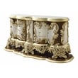 ACME Desiderius Wood 6-Drawers Dresser in Antique Gold and Hand Paint Brown