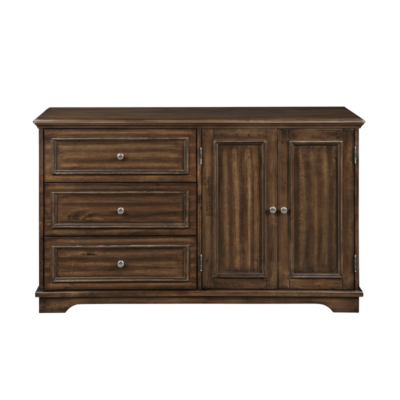 ACME Franklin 4 Pieces Vintage Wood Queen Bed Set in Brushed Walnut