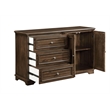 ACME Franklin 4 Pieces Vintage Wood Queen Bed Set in Brushed Walnut