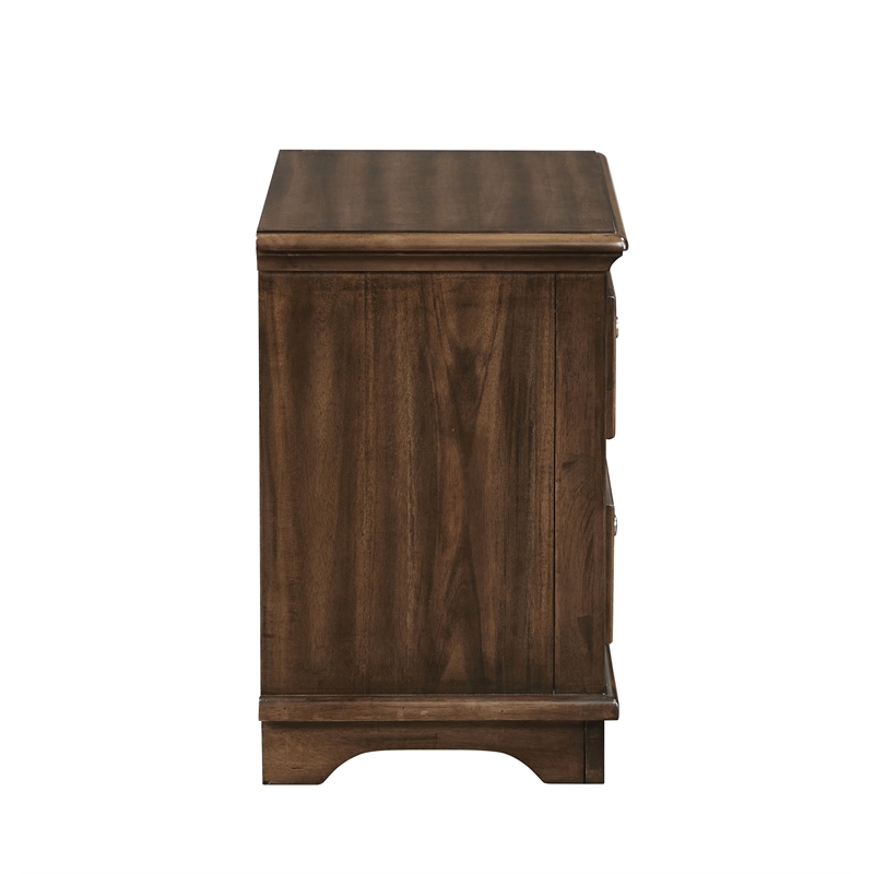 ACME Franklin 4 Pieces Vintage Wood Queen Bed Set in Brushed Walnut