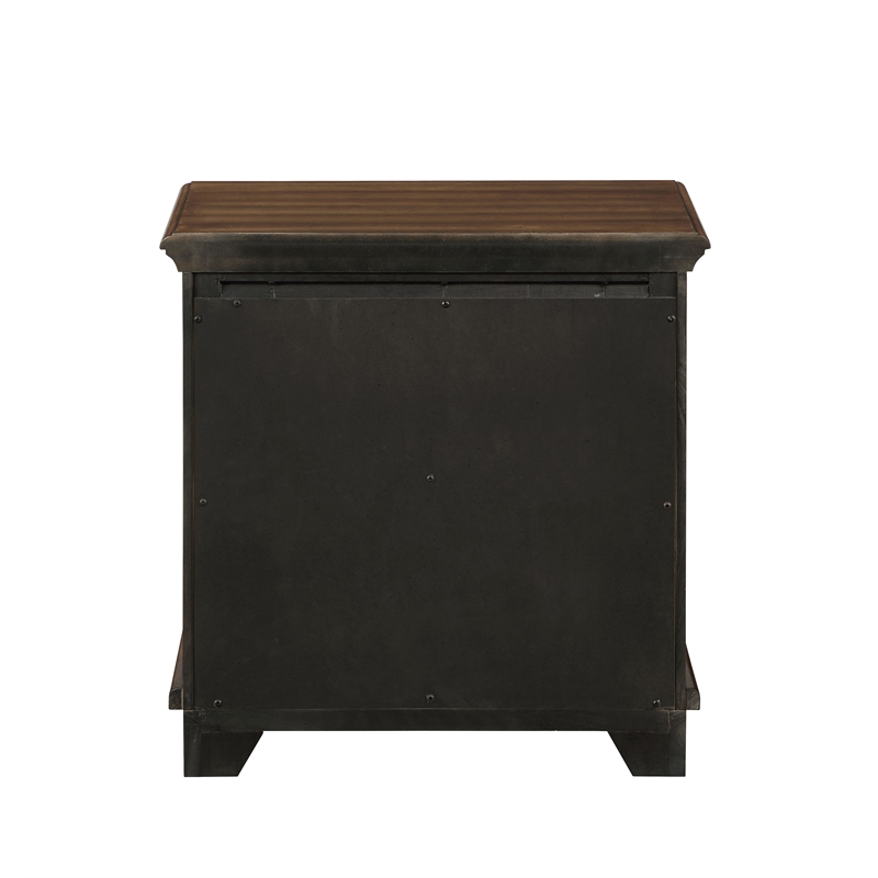 ACME Franklin 4 Pieces Vintage Wood Queen Bed Set in Brushed Walnut