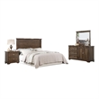 ACME Franklin 4 Pieces Vintage Wood Full Bed Set in Brushed Walnut