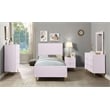 ACME Gaines 2-Drawer Contemporary Wood/Metal Nightstand in Pink High Gloss