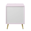 ACME Gaines 2-Drawer Contemporary Wood/Metal Nightstand in Pink High Gloss