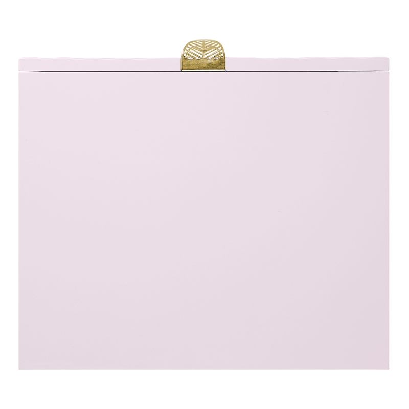 ACME Gaines 2-Drawer Contemporary Wood/Metal Nightstand in Pink High Gloss