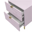 ACME Gaines 2-Drawer Contemporary Wood/Metal Nightstand in Pink High Gloss