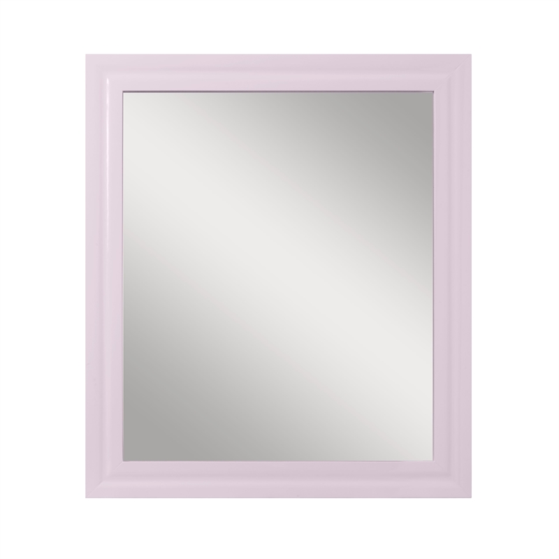 ACME Gaines Contemporary MDF Wood Mirror in Pink High Gloss Finish