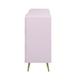 ACME Gaines 6-Drawer Contemporary Wood/Metal Dresser in Pink High Gloss