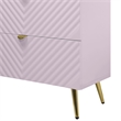 ACME Gaines 6-Drawer Contemporary Wood/Metal Dresser in Pink High Gloss