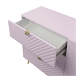 ACME Gaines 6-Drawer Contemporary Wood/Metal Dresser in Pink High Gloss