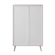ACME Gaines 5-Drawer Contemporary Wood/Metal Chest in Pink High Gloss