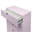 ACME Gaines 5-Drawer Contemporary Wood/Metal Chest in Pink High Gloss