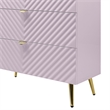 ACME Gaines 5-Drawer Contemporary Wood/Metal Chest in Pink High Gloss