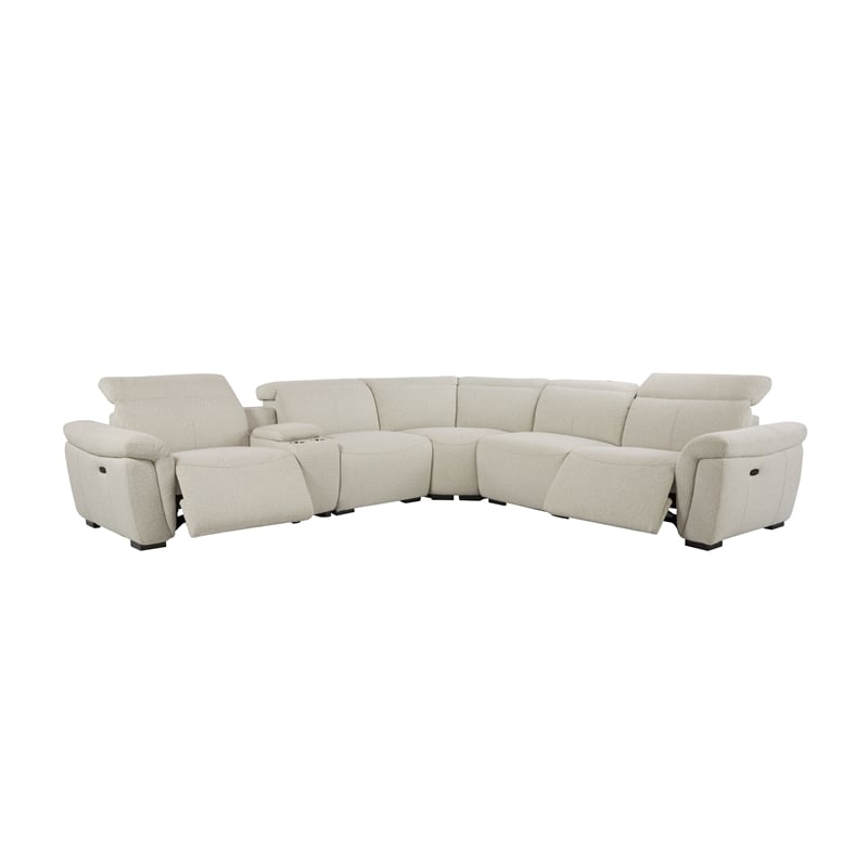 ACME Dayana Boucle Fabric Upholstered Power Motion Sectional Sofa in Beige