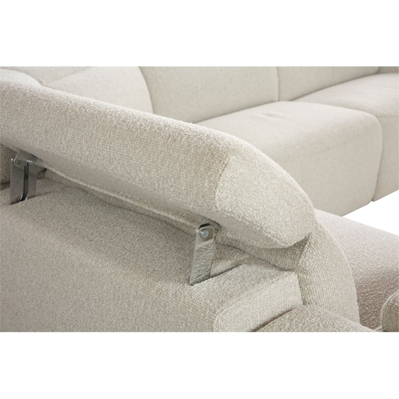 ACME Dayana Boucle Fabric Upholstered Power Motion Sectional Sofa in Beige