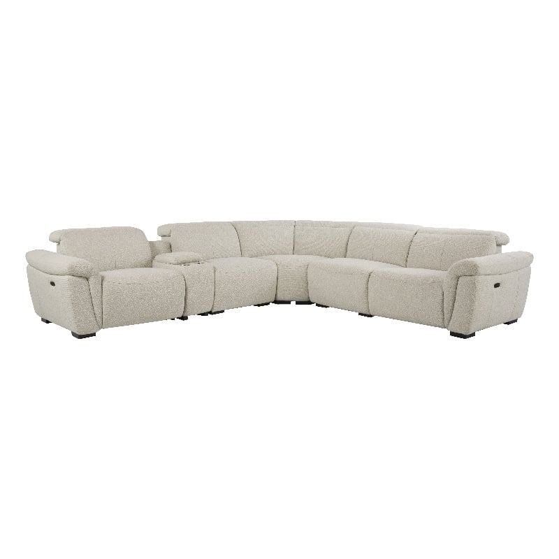 ACME Dayana Boucle Fabric Upholstered Power Motion Sectional Sofa in Beige