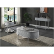 ACME Yukino Contemporary Wood/Metal End Table in Gray High Gloss and Chrome