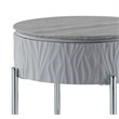 ACME Yukino Contemporary Wood/Metal End Table in Gray High Gloss and Chrome